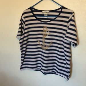 Cathy Daniels Nautical top, Size XL,